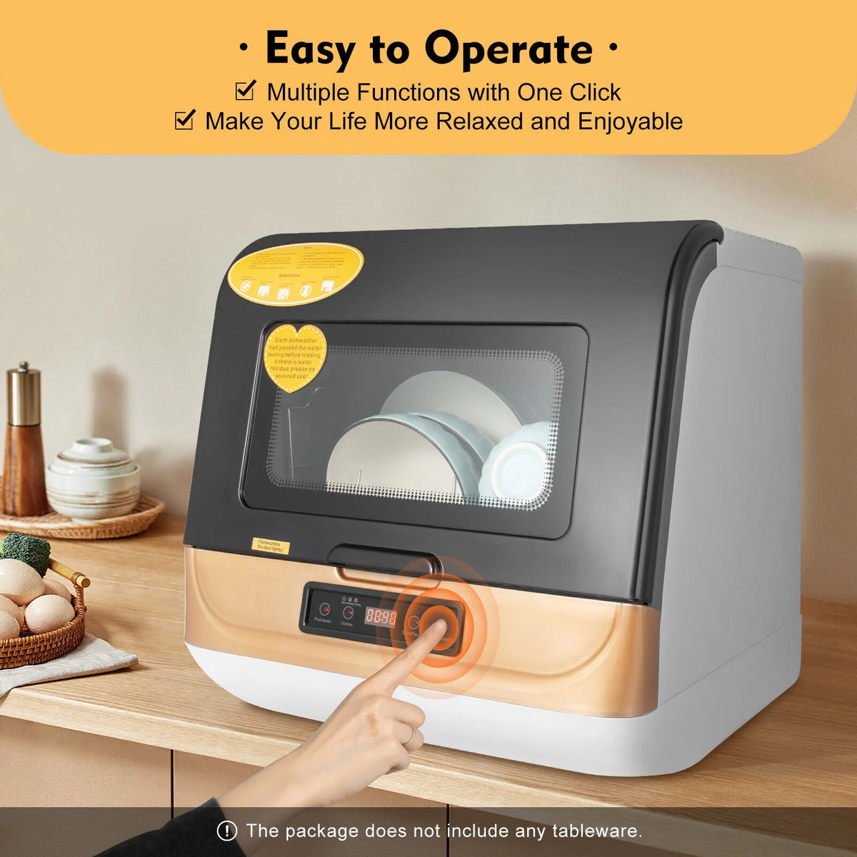 Compact Countertop Dishwasher Portable Mini Dish Washer 4 Washing Programs 110V
