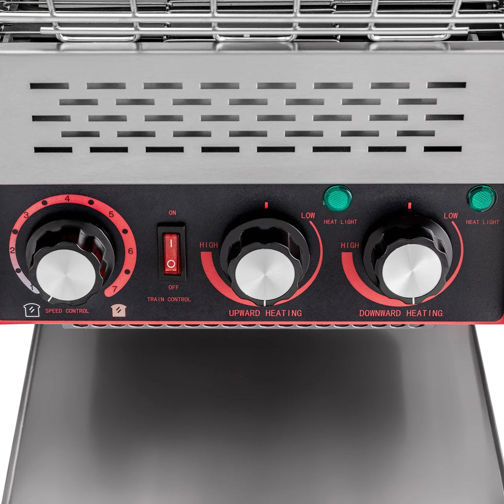 Miumaeov 300 Slices/Hour Commercial Conveyor Toaster, 2200W Stainless Steel Heavy-Duty Industrial Toasters with Double Heating Tubes, Countertop Electric Restaurant Equipment