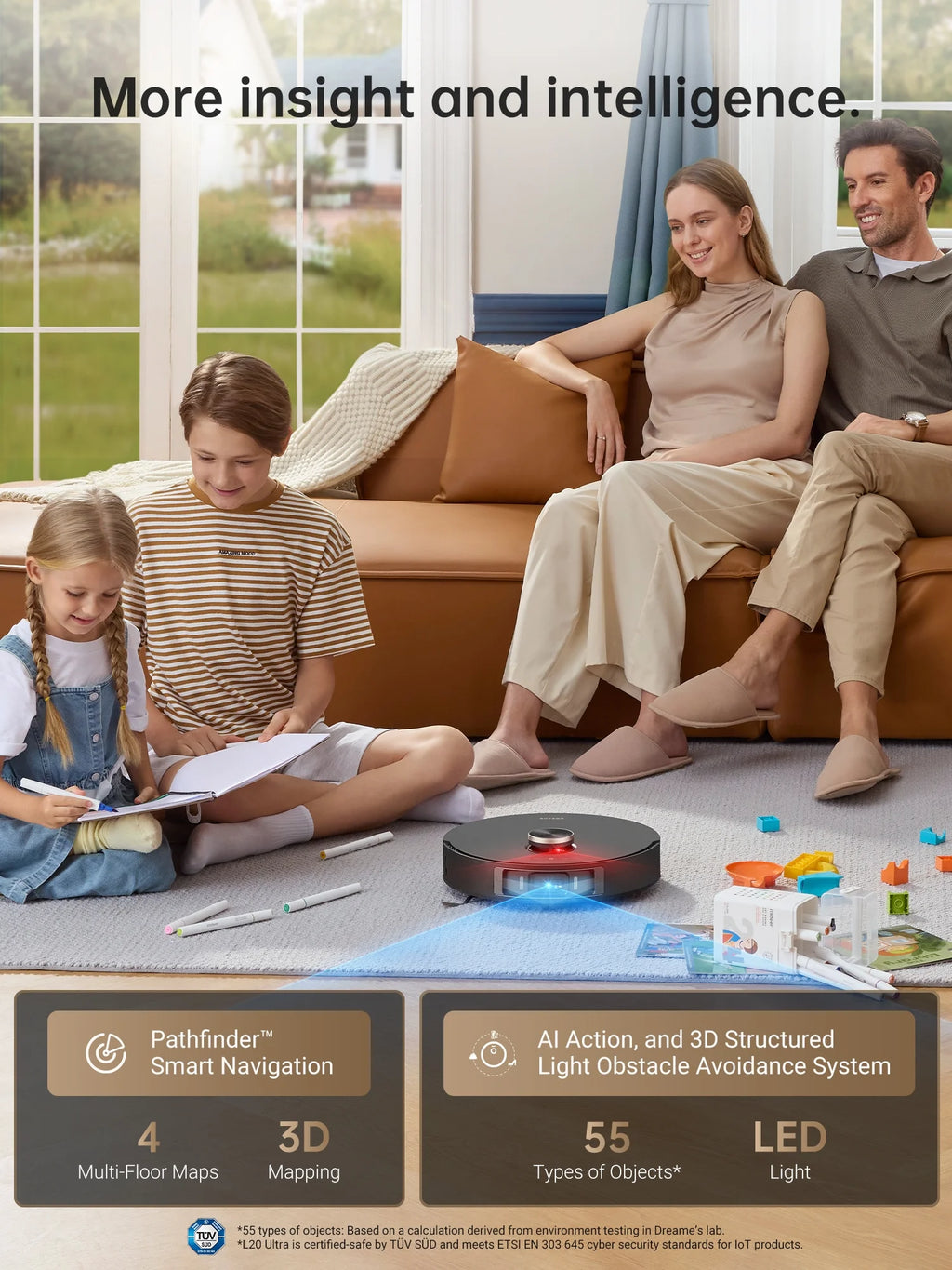 Dreame 2-in-1 Robot Vacuum and Mop, Auto Mop Raising, 7000Pa Suction, Self-Emptying Base, L20 Ultra