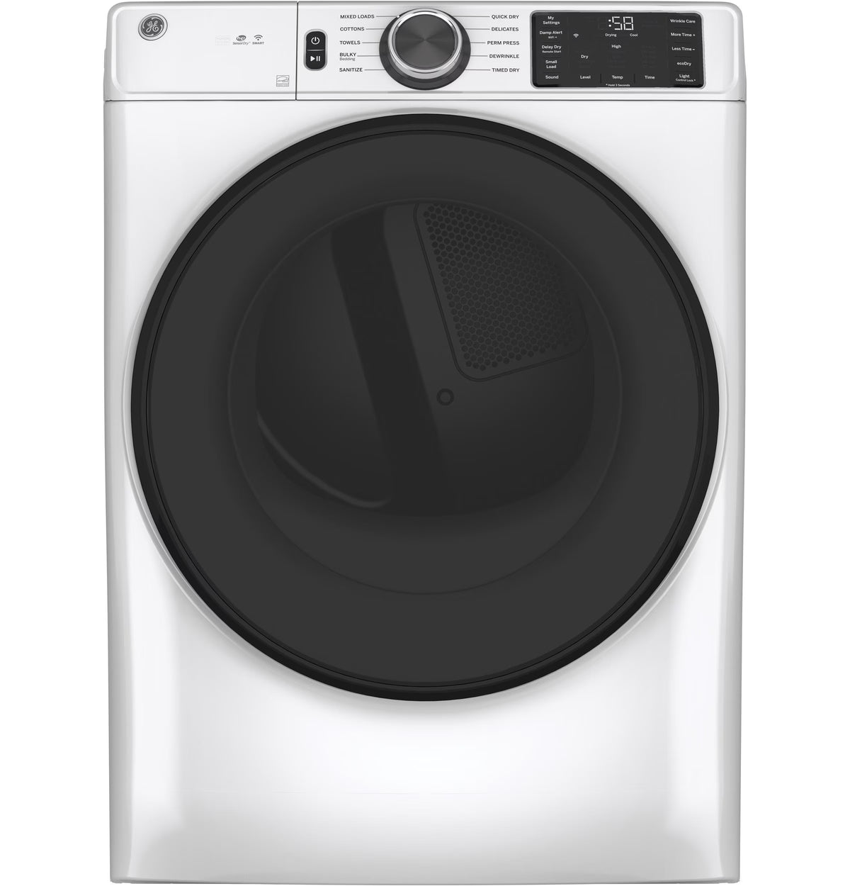 GE? 7.8 cu. ft. Capacity Smart Front Load Electric Dryer