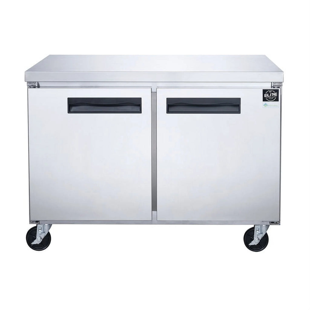 60 in. Two Door Commercial Undercounter Freezer in Stainless Steel 15.53 cu. ft.