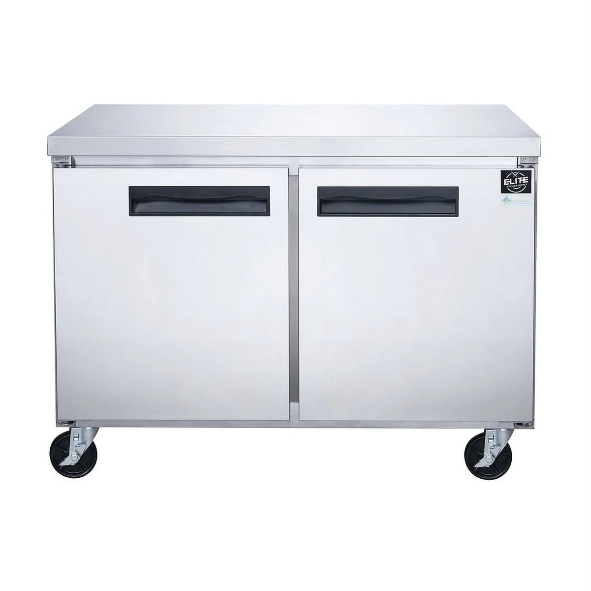 60 in. Two Door Commercial Undercounter Freezer in Stainless Steel 15.53 cu. ft.