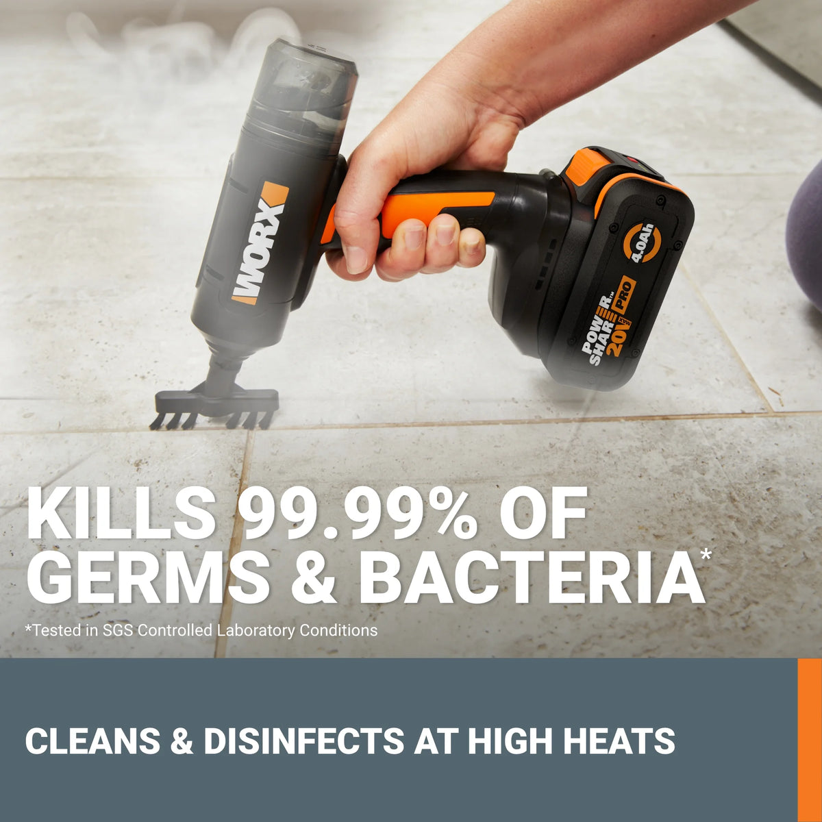 Worx WX770L.9 20V SteamStorm? Cordless Handheld Steam Cleaner (Tool Only)