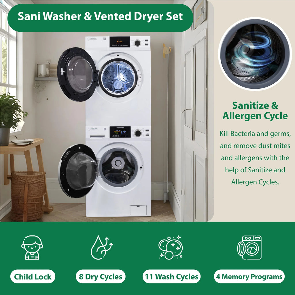 Equator Advanced Appliances 4.0 cu ft High-Efficiency Compact Stacked Washing Machine