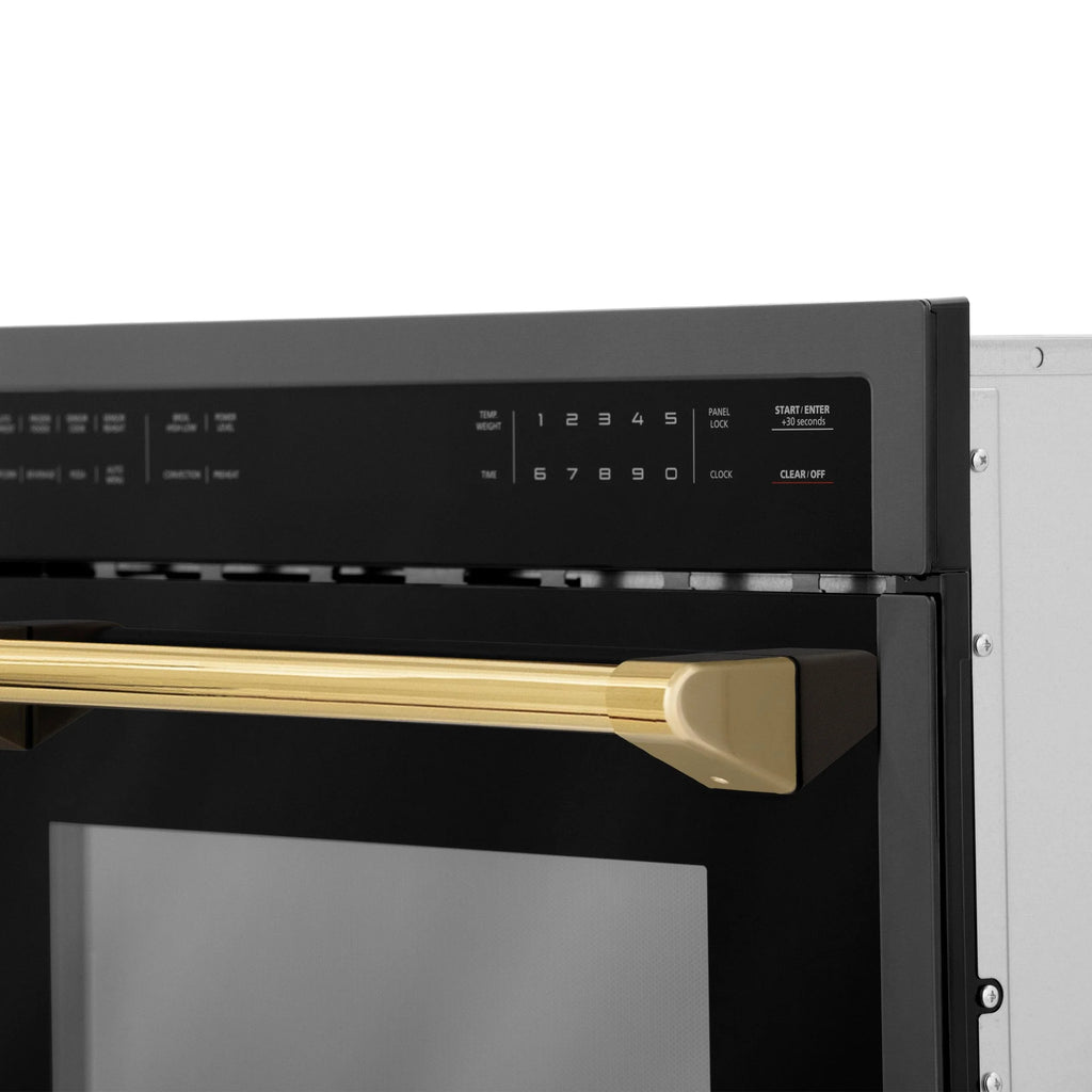 ZLINE Autograph Edition 24" 1.6 cu ft. Built-in Convection Microwave Oven in Stainless Steel and Matte Black Accents