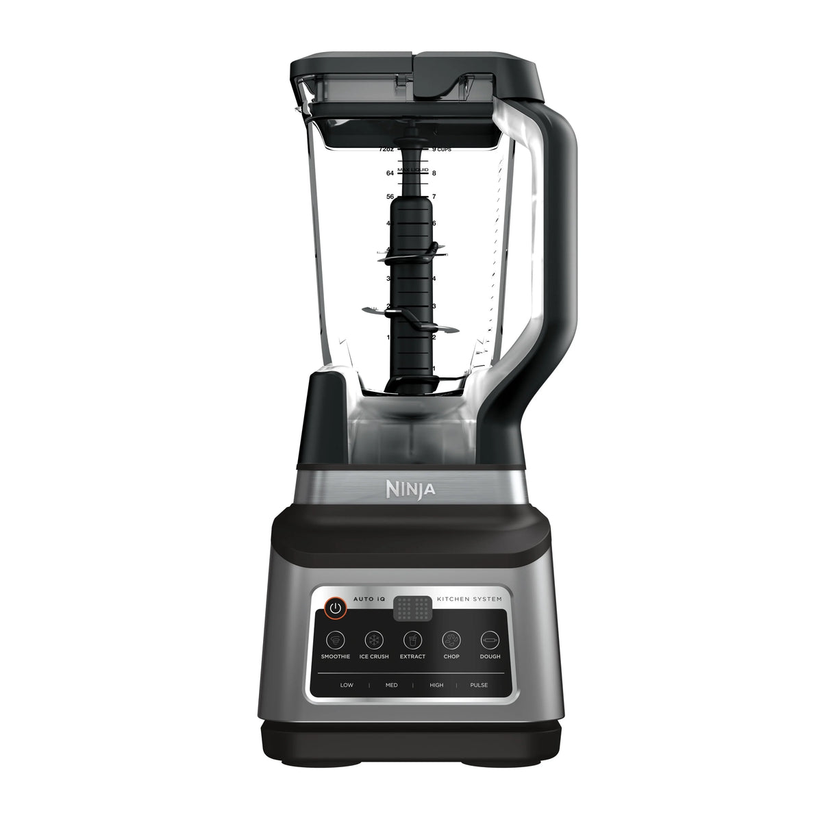 Ninja Professional Plus Kitchen System, 1400 Watts, 5 Presets for Smoothies, Chopping, Dough with Auto IQ, 72-oz.* Blender Pitcher, 64-oz. Processor Bowl, 24-oz. To-Go Cups, Black, BN800