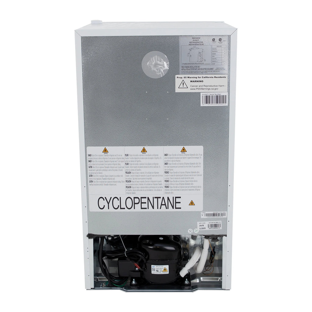 Avanti 3.2 cu. ft. Compact Refrigerator, Mini-Fridge, in White (RM3306W)
