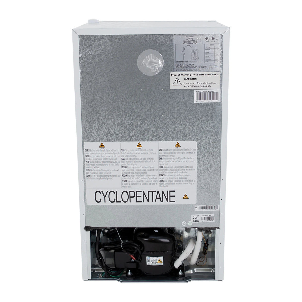 Avanti 3.2 cu. ft. Compact Refrigerator, Mini-Fridge, in White (RM3306W)