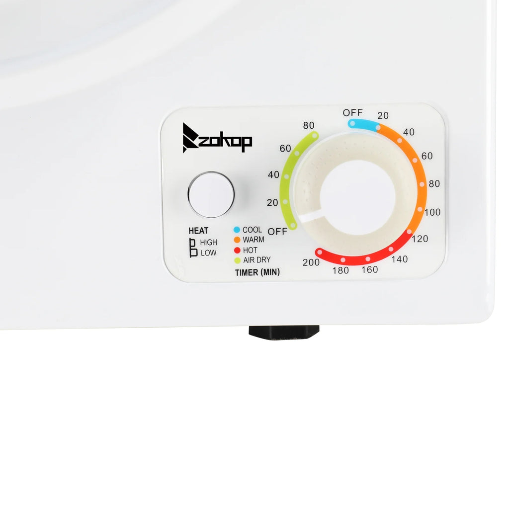 GYM25-78 Compact Portable Household clothes Dryer 1.6cuft with Stainless Steel Drum Black and White 120V MECHANICAL Control ETL Certification