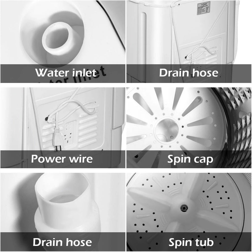 Gymax 8lbs Compact Mini Twin Tub Washing Machine Washer Spinner