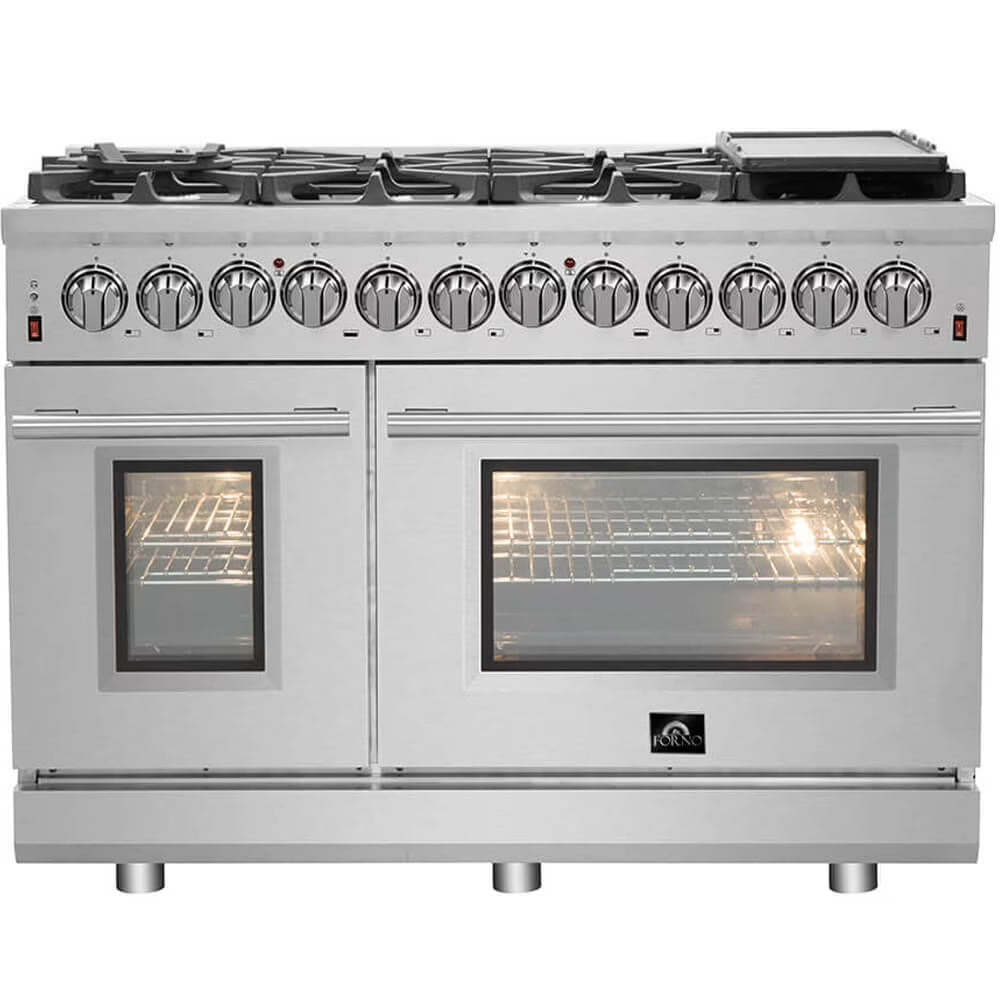 Forno FFSGS612548 48 inch Cossato Stainless Duel Fuel Electric Oven & Gas Surface Range