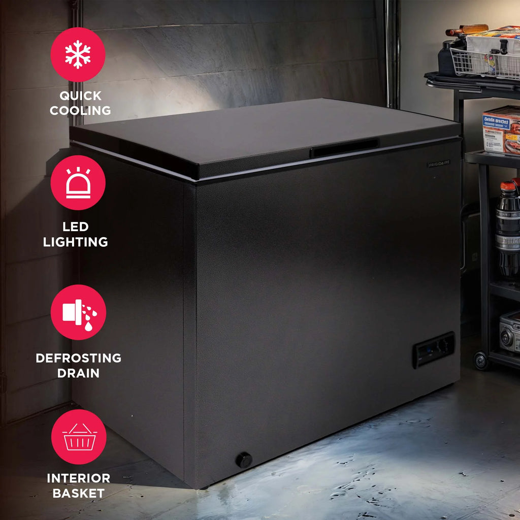 Frigidaire, 5.0 Cu. ft. Chest Freezer, Black Granite Design