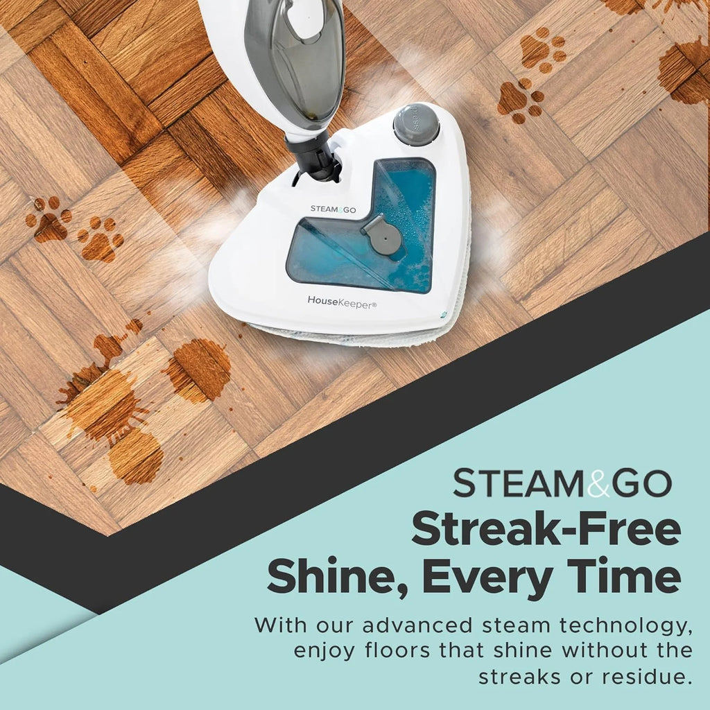 Steam & Go 10-in-1 Steam Cleaner with Detachable Base Steamer Mop Floor Cleaner
