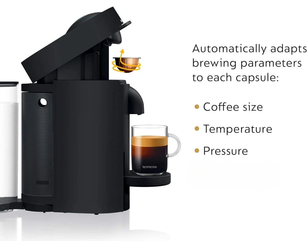VertuoPlus Coffee and Espresso Machine - 60 oz Water Tank - Matte Black