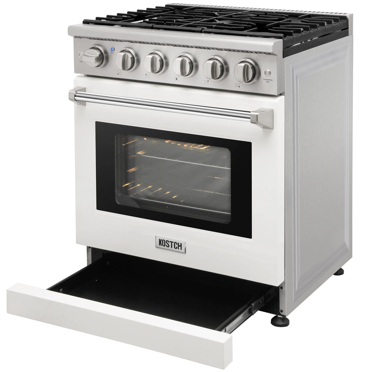 KOSTCH 30-in 5 burners 4.55-cu ft Convection Oven Freestanding Liquid Propane Gas Range ( Stainless steel )