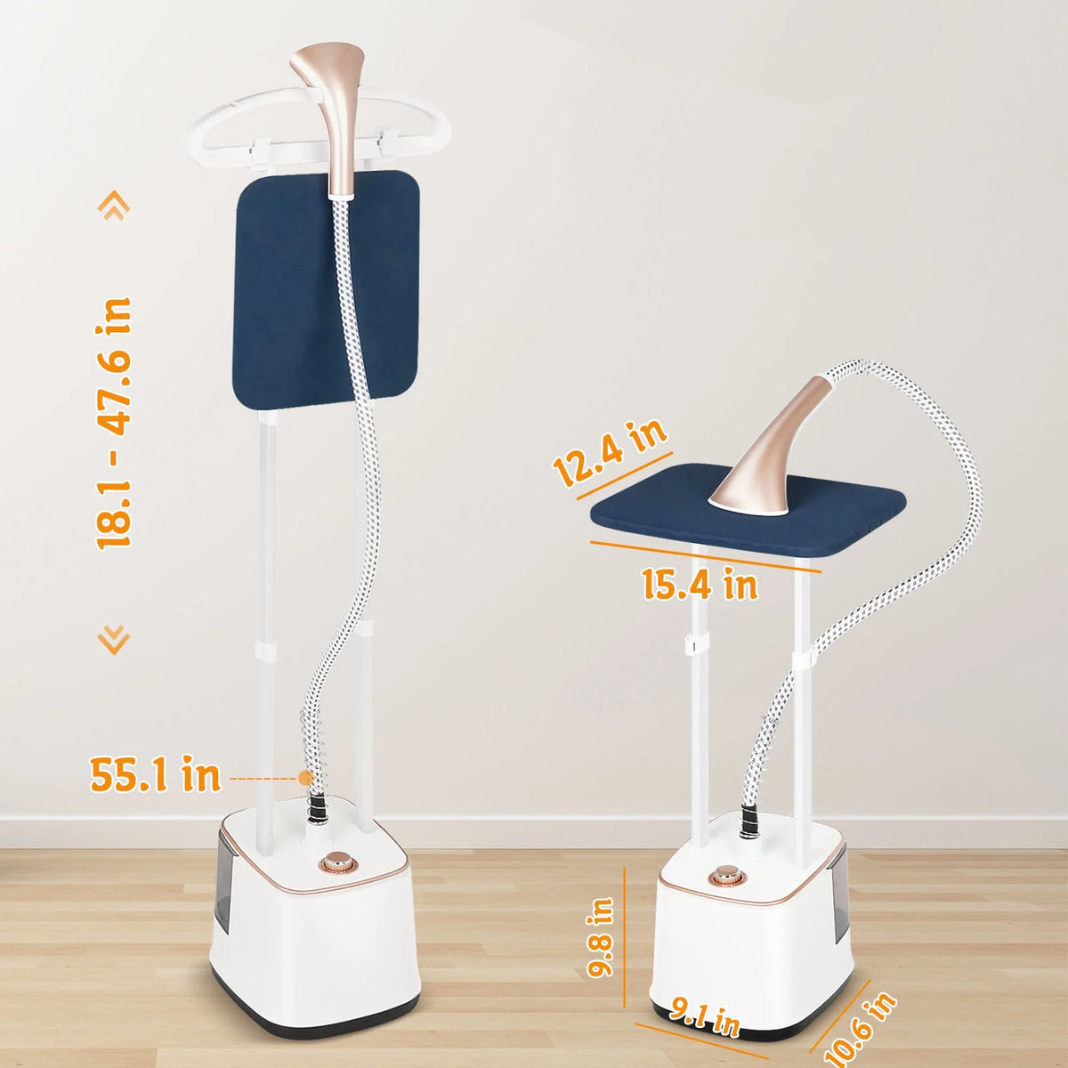 Advwin 2000W Standing Garment Steamer with 10 Steam Levels, 2.7L Tank for 90 Min Steam, Dual Rod Adjustable Height, Vertical & Flat Ironing with Accessories (Green)