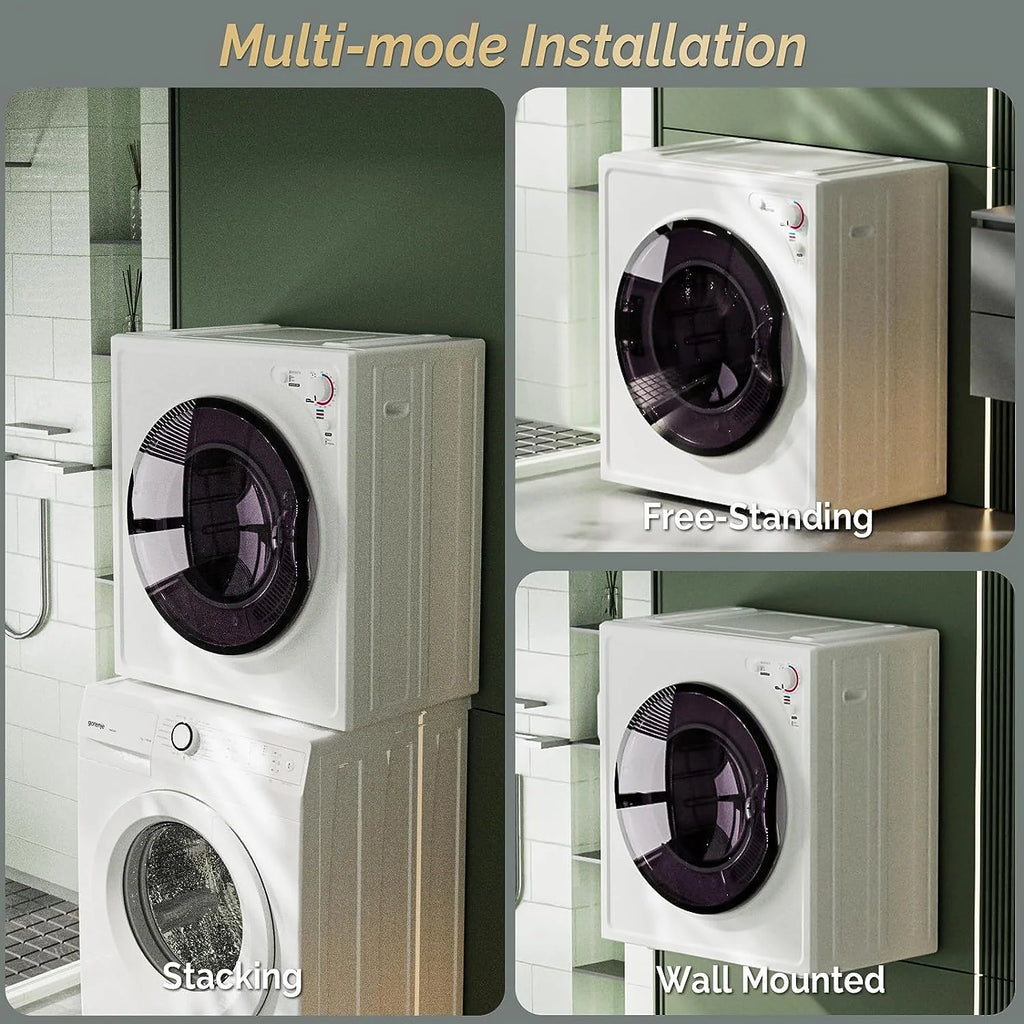 VINGLI 110 V Electric Compact Front Load Tumble Portable Clothes Dryer
