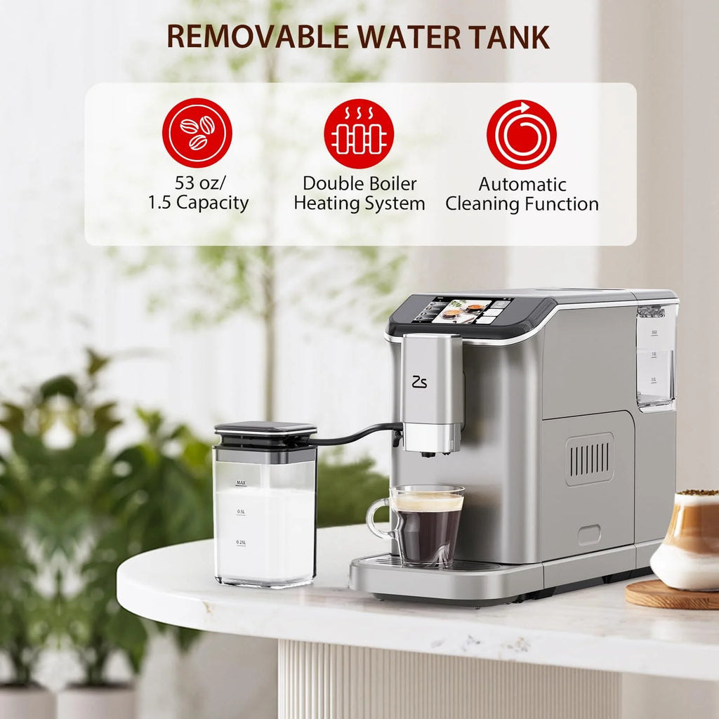 Soonbuy Fully Automatic Espresso Machine 20 Bar, With Milk Frother Steam Wand,Gold