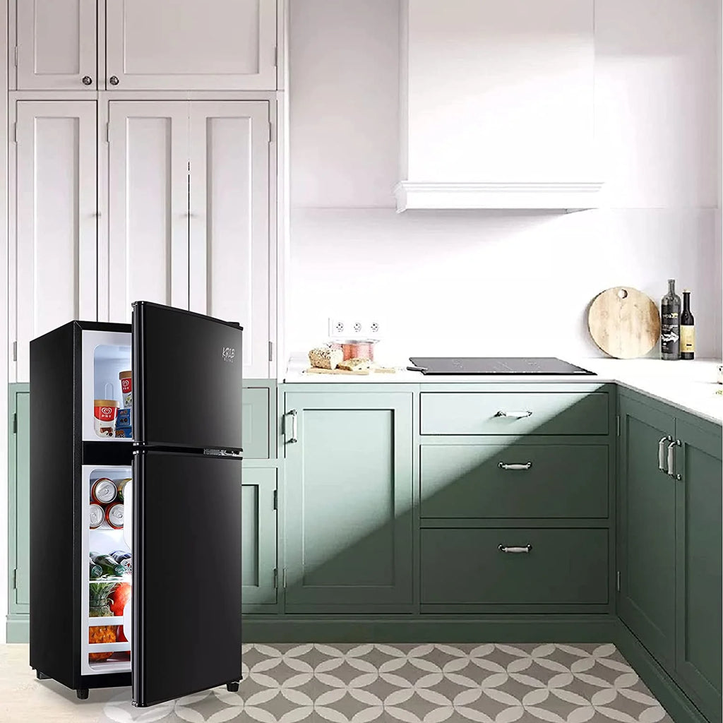 GGTB Retro Compact Two Door Refrigerator, Black, 3.0 Cu ft