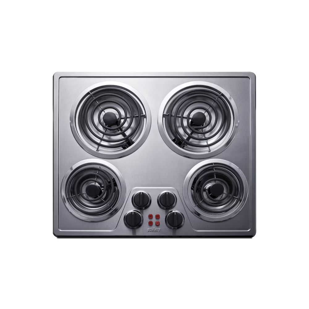 24" Wide 240V 4-Burner Coil Cooktop