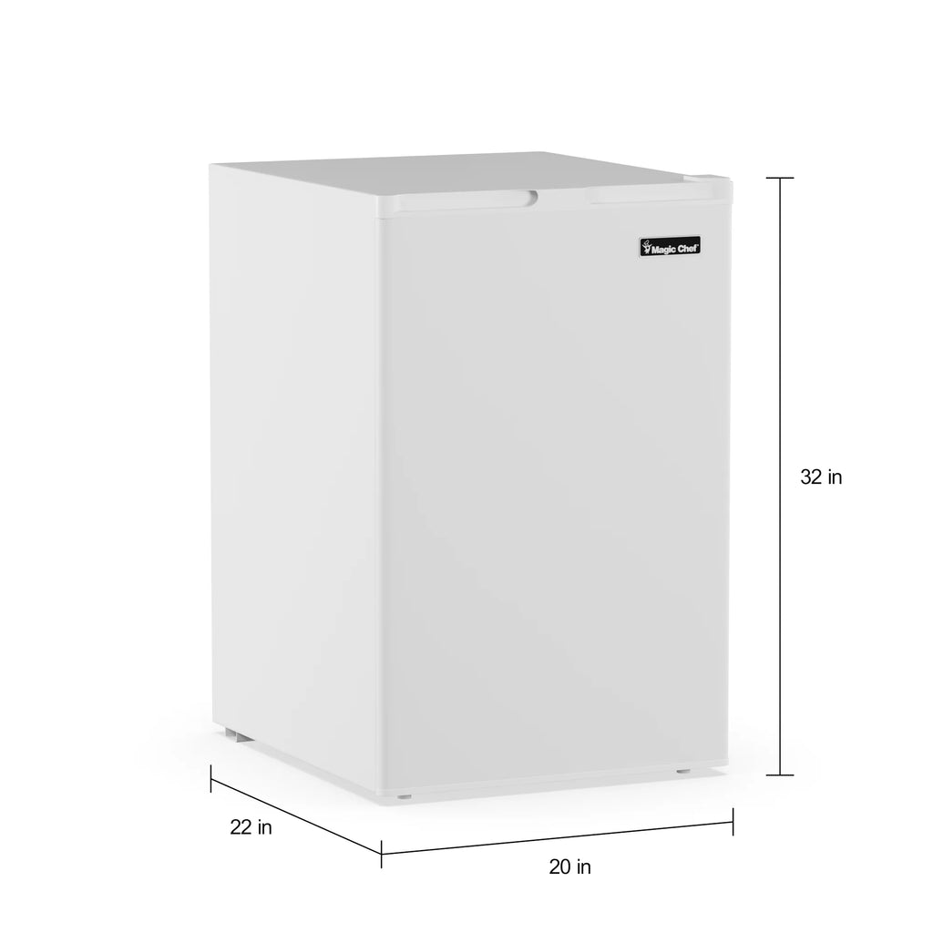 Magic Chef MCUF3S2 3 Cubic Foot Deep Small Mini Upright Freezer, Stainless Steel