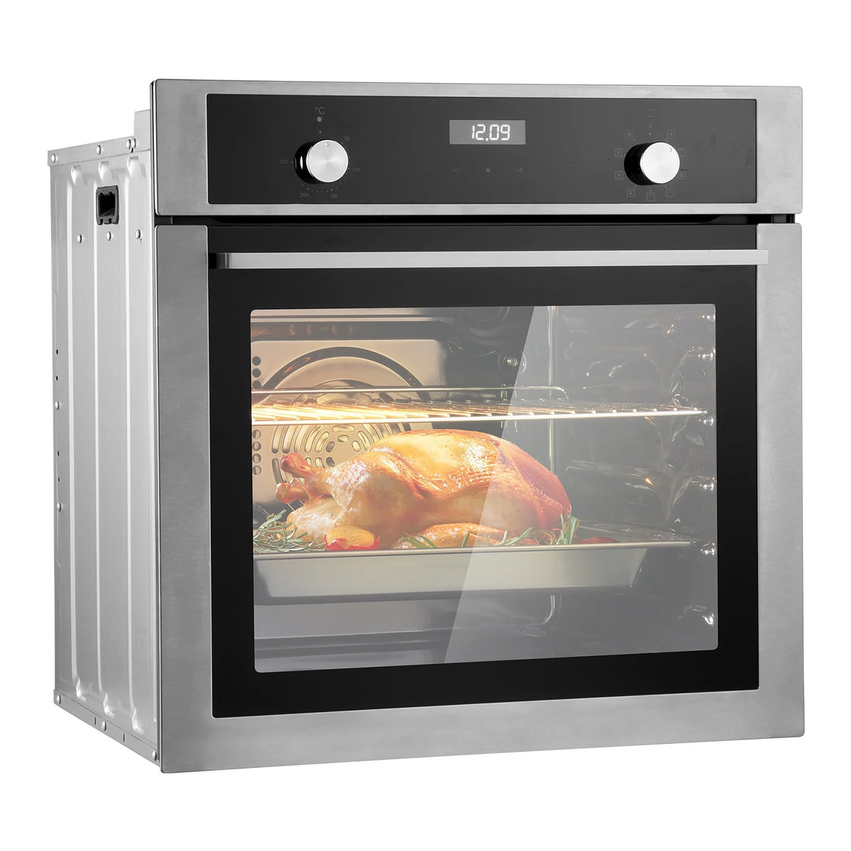 KFFKFF Solo Wall Oven, 24" Electric Integrated Wall Oven featuring 9 Culinary Modes, 2.68 Cu.Ft Electric Wall Ovens equipped with Timer, 2800W Electric Oven including Baking Rack and Tray