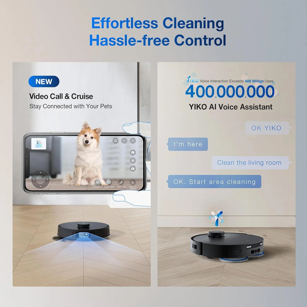ECOVACS DEEBOT T30S AI Robot Vacuum and Mop - AI Camera, 11000Pa, ZeroTangle, TruEdge, Hot Water Mop