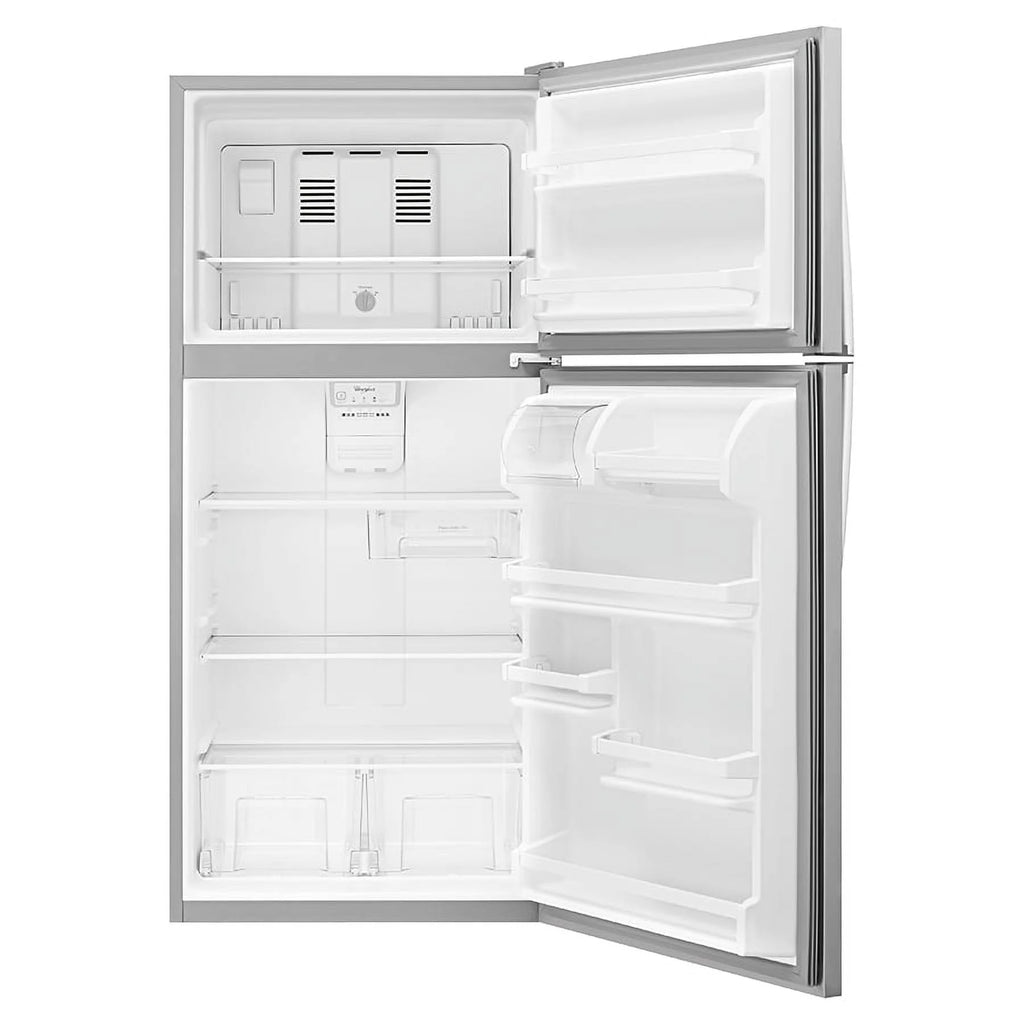 Whirlpool WRT318FZDM: Refrigerador con Congelador Superior de 30 Pulgadas de Ancho - 18 cu. ft - Acero Inoxidable.