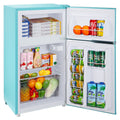 Two Door Mini Refrigerator with Freezer,3.5Cu.ft Small Freezer for Bedroom Dorm Gameroom,Blue