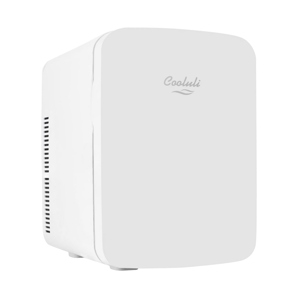 Cooluli Infinity Black 15 Liter Compact Portable Cooler Warmer Mini Fridge for Bedroom, Office, Dorm, Car - Great for Skincare & Cosmetics (110-240V/12V)