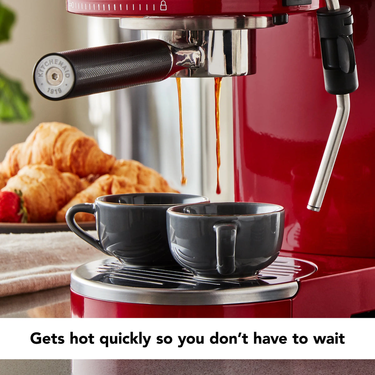 KitchenAid Metal Semi-Automatic Espresso Machine, Empire Red, KES6503