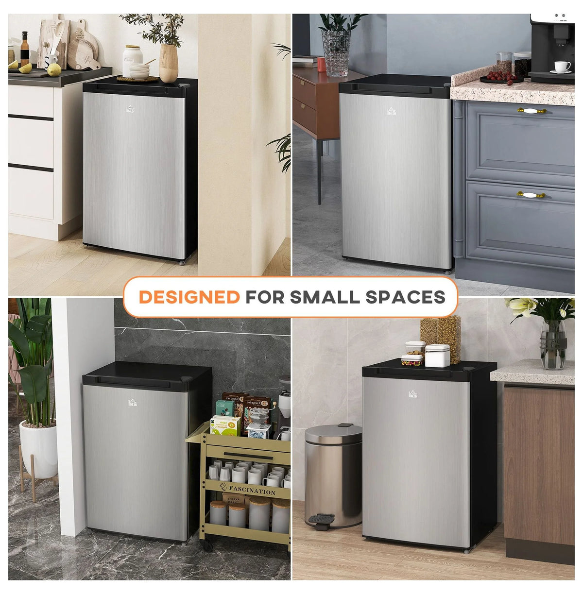 Compact Upright Freezer 3 Cu Ft - Adjustable Thermostat, Reversible Door, Mini Freezer for Apartment, Dorm, Office - Silver