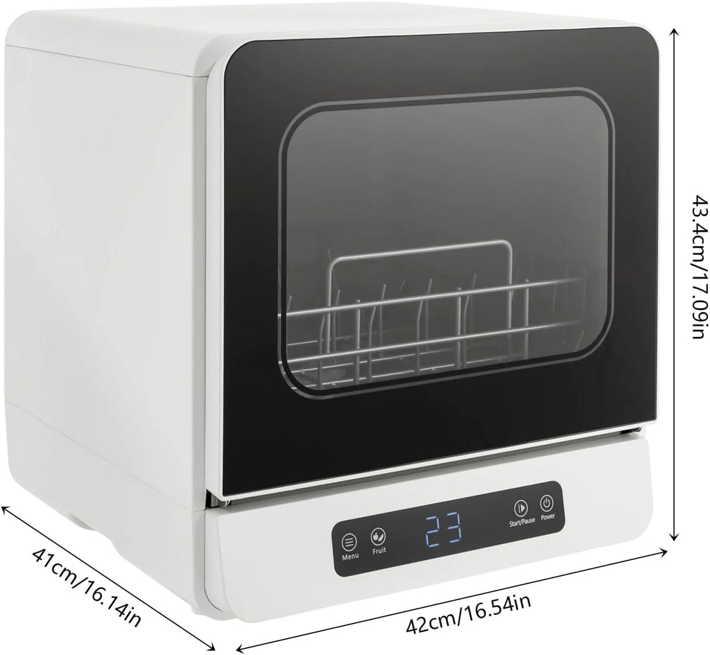 Countertop Dishwasher Compact Dishwasher, Mini Dishwasher with 4.8L Built-in Water Tank 110V Portable Dishwasher 5 Washing Programs 360�� Dual Spray Mini Dishwasher for Apartments RVs 590W