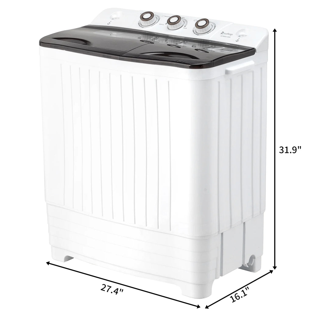 UbesGoo Compact Twin Tub Portable Mini Washing Machine 20lbs Total Washing Machine W/Drain Pump