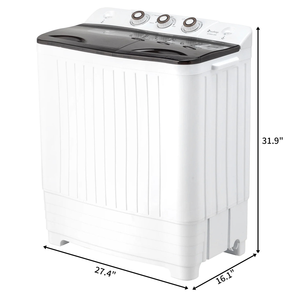 UbesGoo Compact Twin Tub Portable Mini Washing Machine 20lbs Total Washing Machine W/Drain Pump