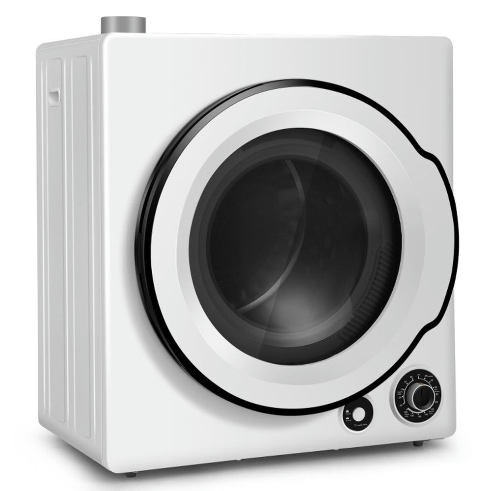 Spaco Compact Electric Tumble Laundry Dryer with Stainless Steel Tub, Large Capacity and Alternative Heating Electric Dryer, Electric Dryer for Indoor, White