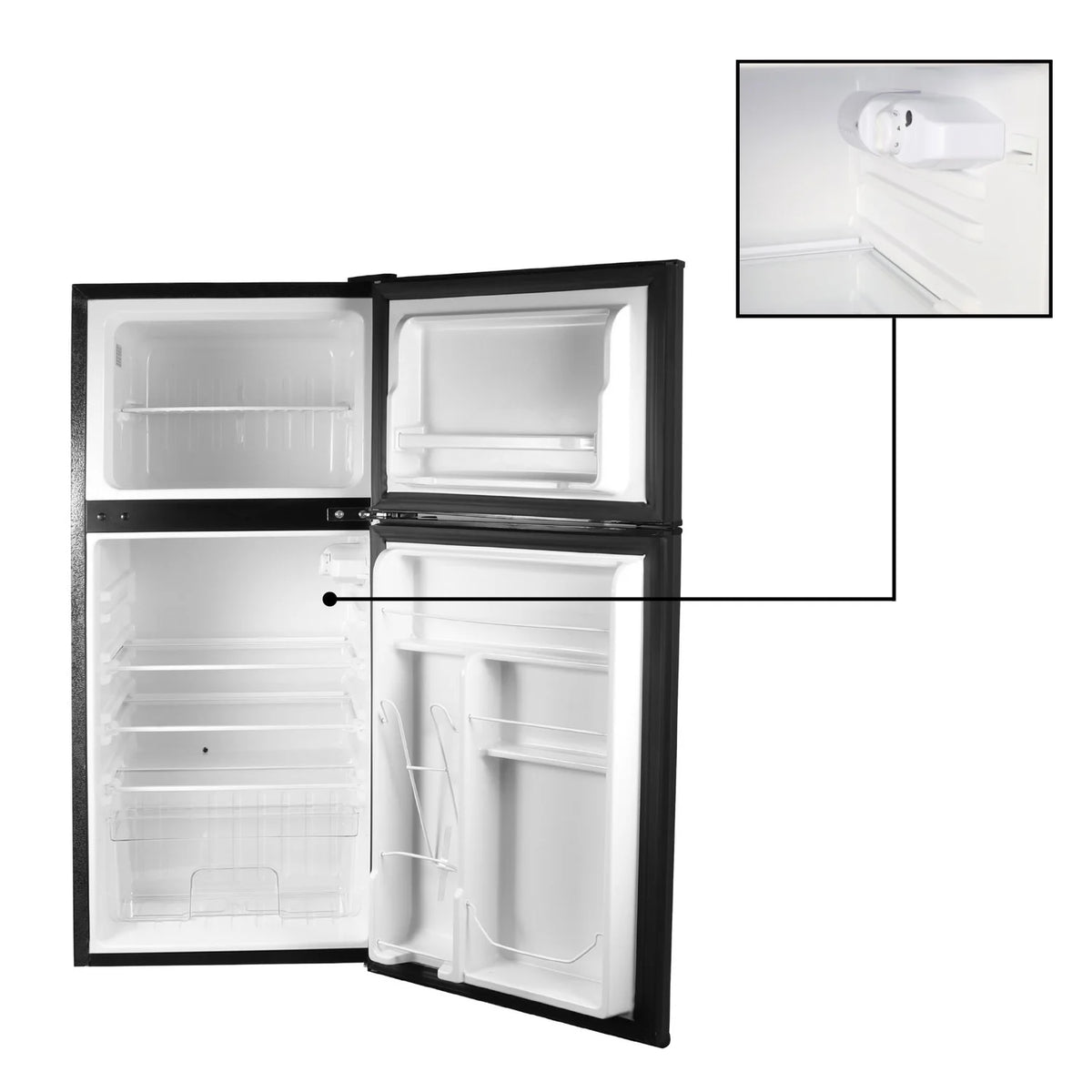 ConServ 4.5 Cu Ft Mini Fridge Freezer - Compact Refrigerator with Adjustable Shelves, Black