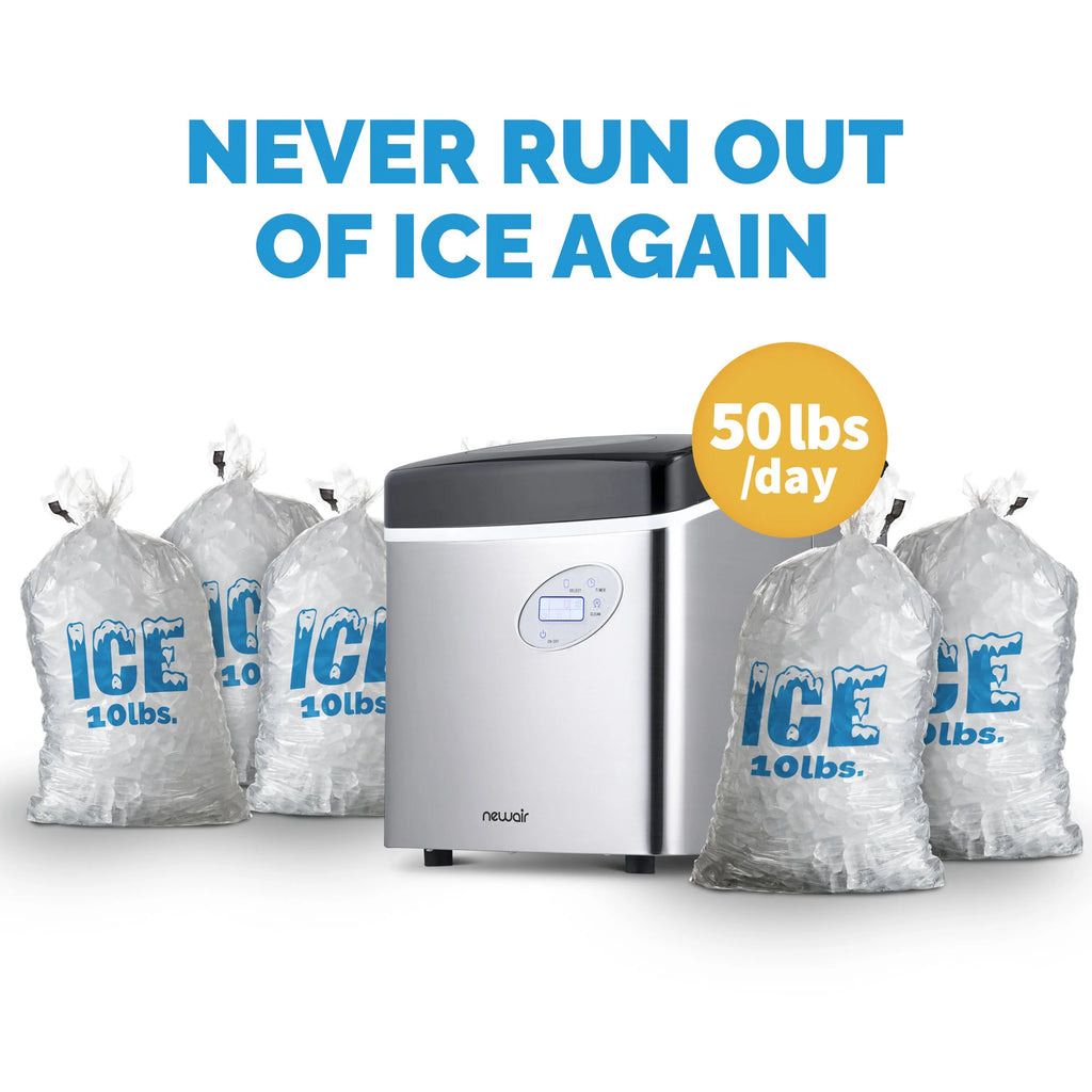Newair, 50 lb. Portable Ice Maker, Countertop Design, 3 Bullet Ice Sizes