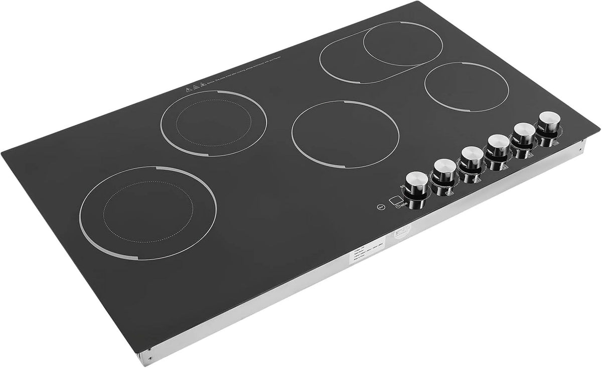 Electric Cooktop,5 Burners 110V Electric Ceramic Cooktop,with Kid Safety Lock, Timer, LED Display,Electric Stovetop for Kitchens, Hotels, Restaurants