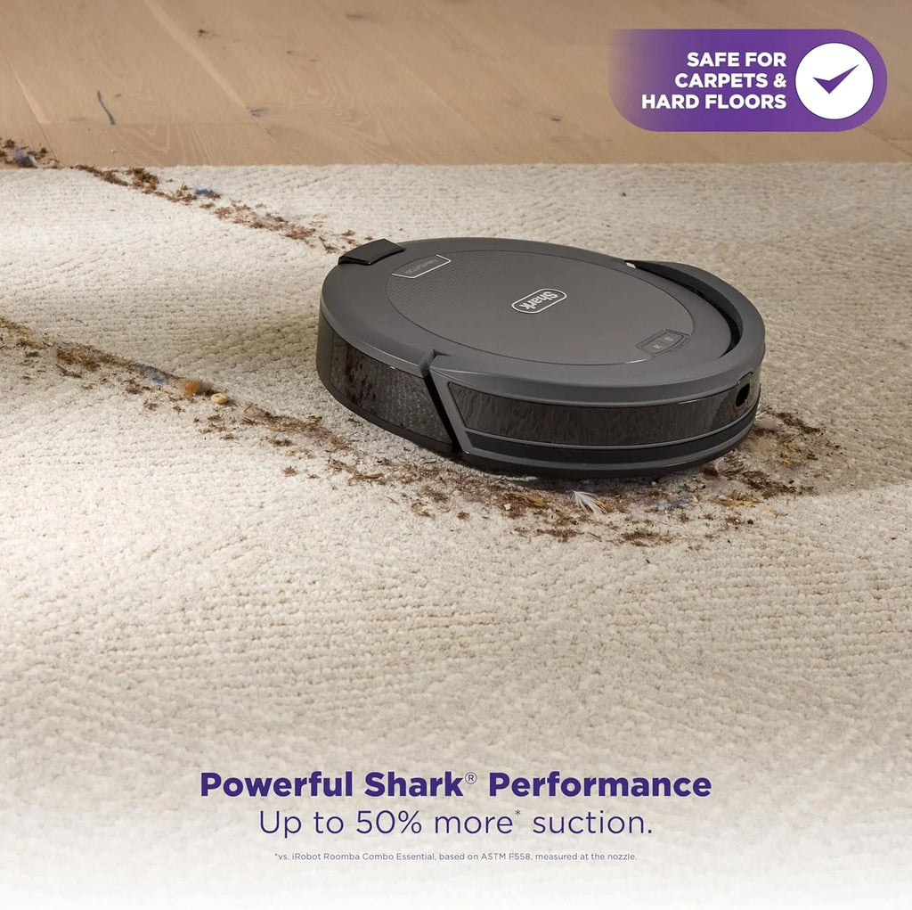 Shark Navigator Robot Vacuum with SmartPath Navigation and Self-Cleaning Brushroll, Powerful Suction, Pet Hair Pickup, Anti-Hair Wrap, for Carpets & Hard Floors, Steel Grey, RV2110