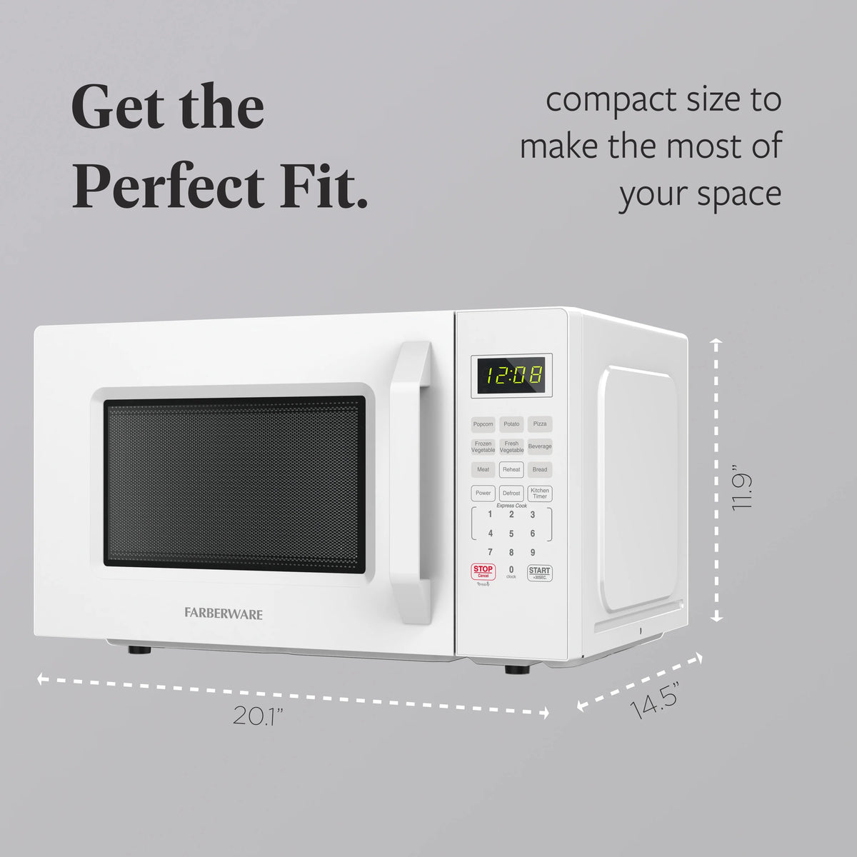 Farberware 1.1 Cu. Ft. 1000-Watt Compact Microwave Oven, Black