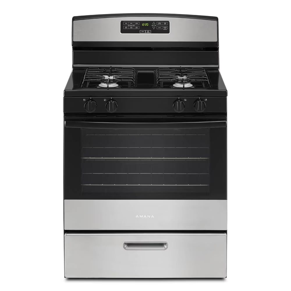 Brand New Amana? AGR6303MMS: 30-inch Gas Range in Stainless Steel.