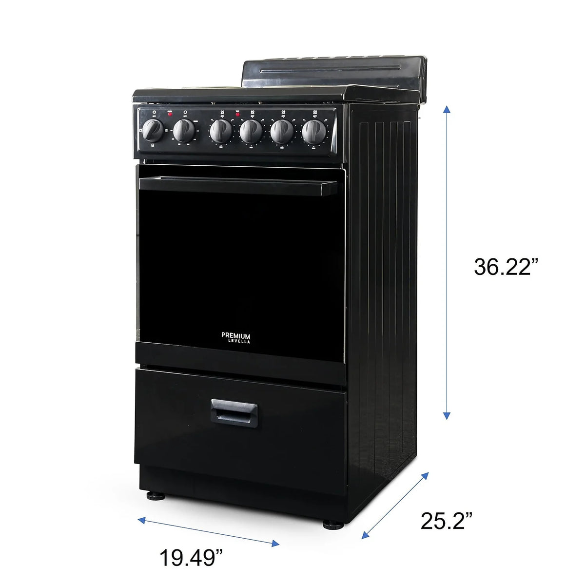 Premium Levella 20" Freestanding Electric Range with 4 Burners and 2.1 Cu. Ft. Oven Capacity