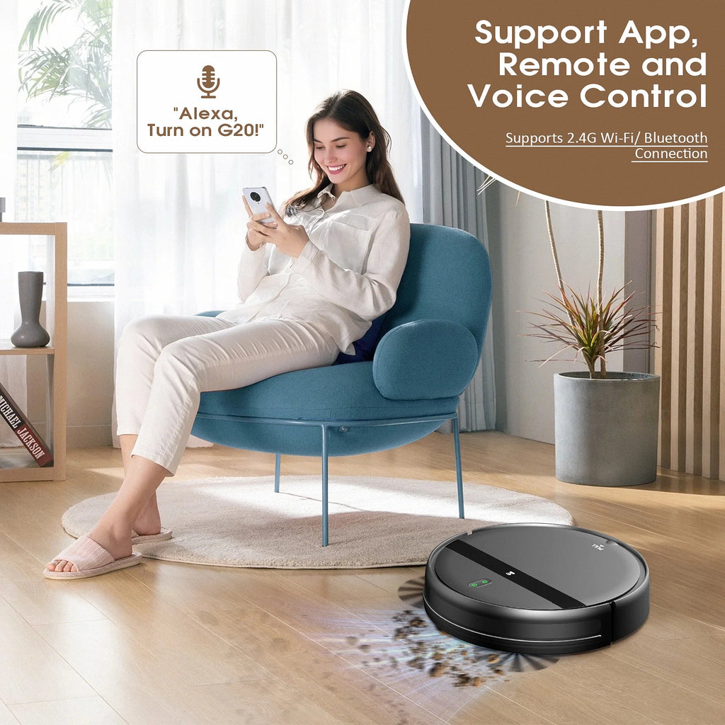 ROBOEVO Robot Vacuum Cleaner G20 Vacuum and Mop Combo for Pet Hair Hard Floor, Wifi/Alexa Control