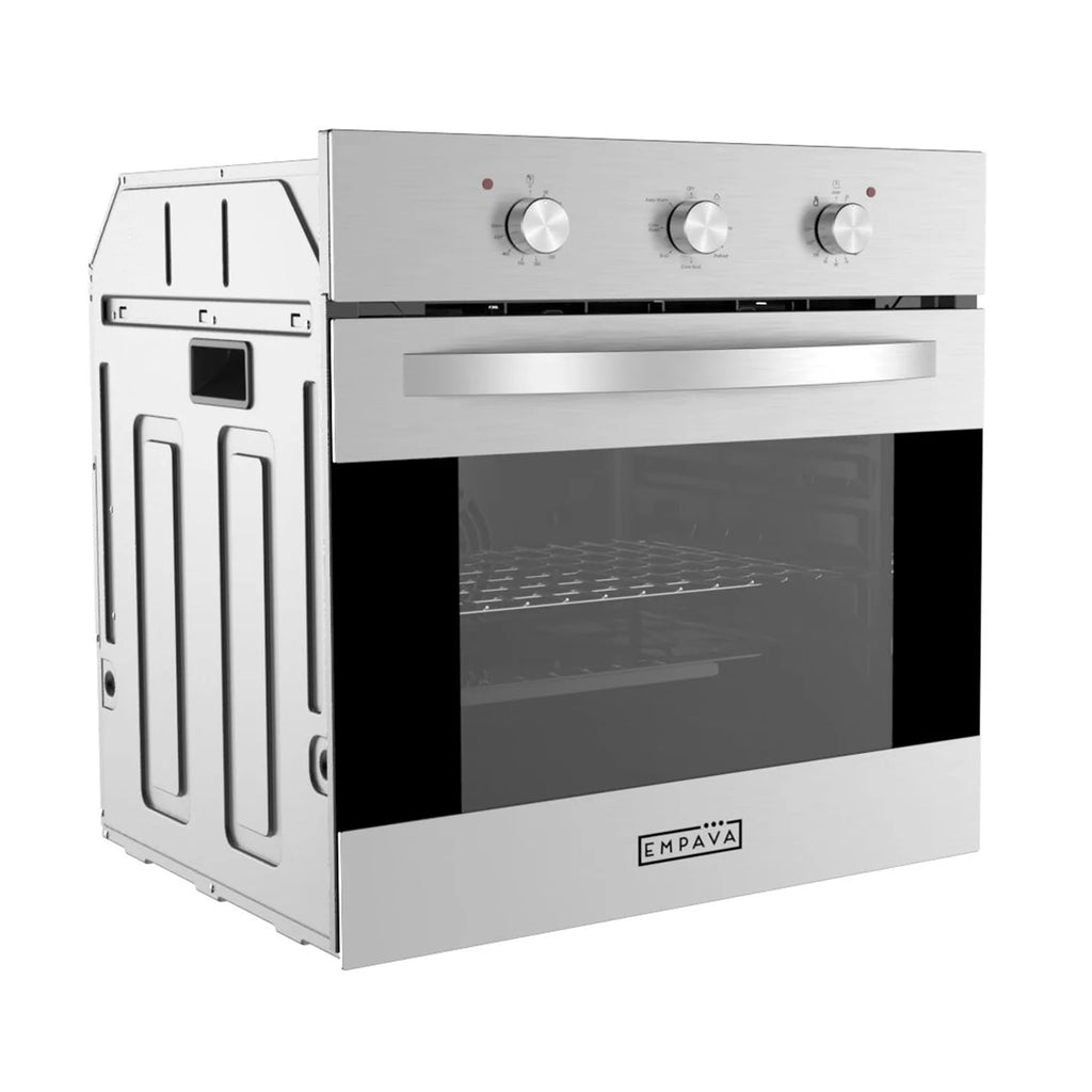 Empava 24 inch 10 Cooking Functions with Rotisserie Electric LED Display Touch Control Built-in Convection Single Wall Oven