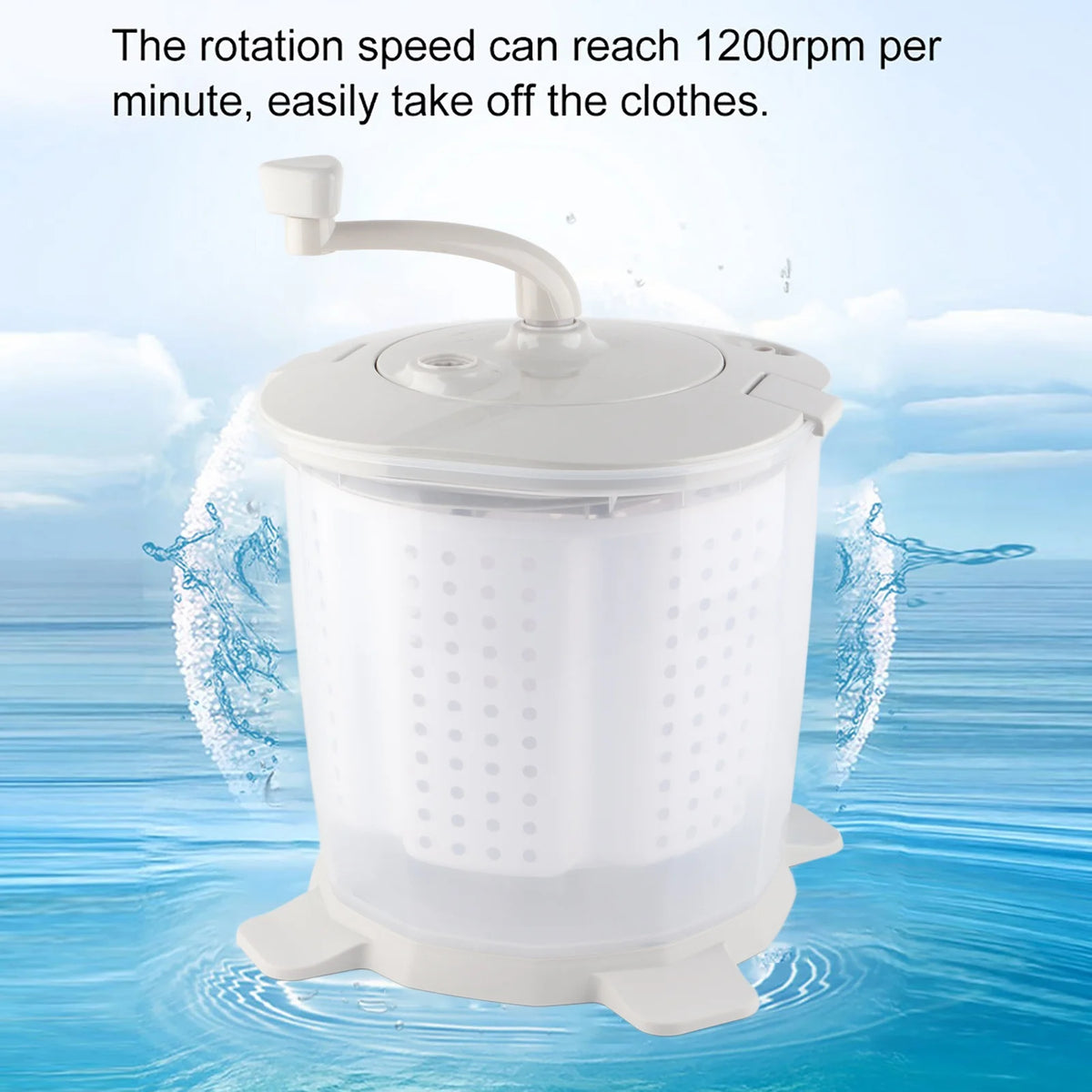 OHHANI Mini Manual Washing Machine Multifunctional ABS Material Detachable Dehydration Basket 1200rpm