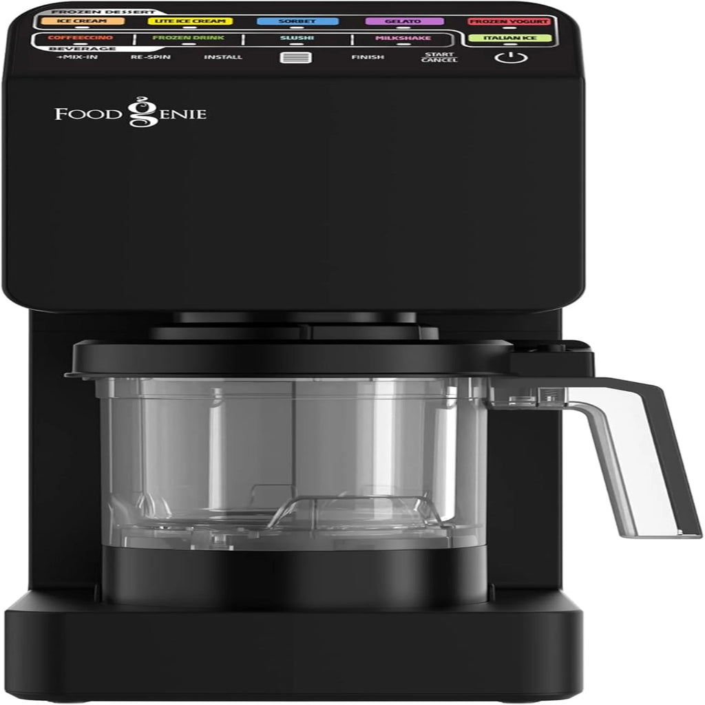 Food Genie: Dessert Station - Black - 11-In-1 Ice Cream & Frozen Treat Maker, (3) 16oz Tubs, Create Sorbet-Milkshakes-Drinks & More, Dual-Drive Motors