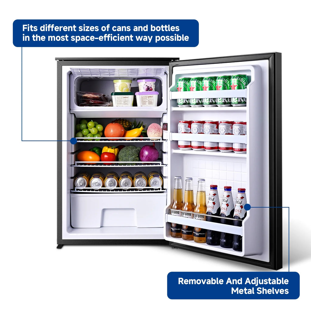 BODEGA 116.2Qt(110L) Portable Car Refrigerator Dual Zone Cooling & Freezing for Caravan, Truck, Camping (Black)