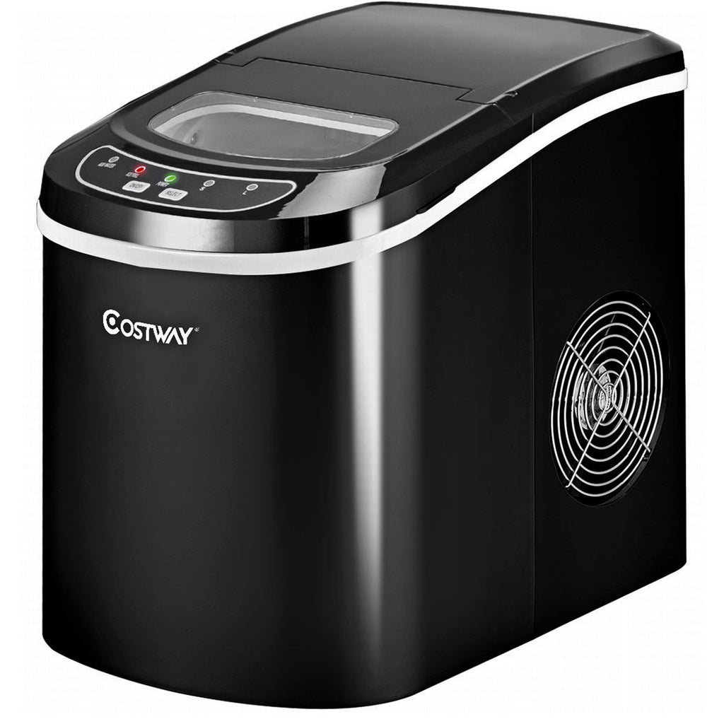 Costway Silver Portable Compact Electric Ice Maker Machine Mini Cube 26lb/Day