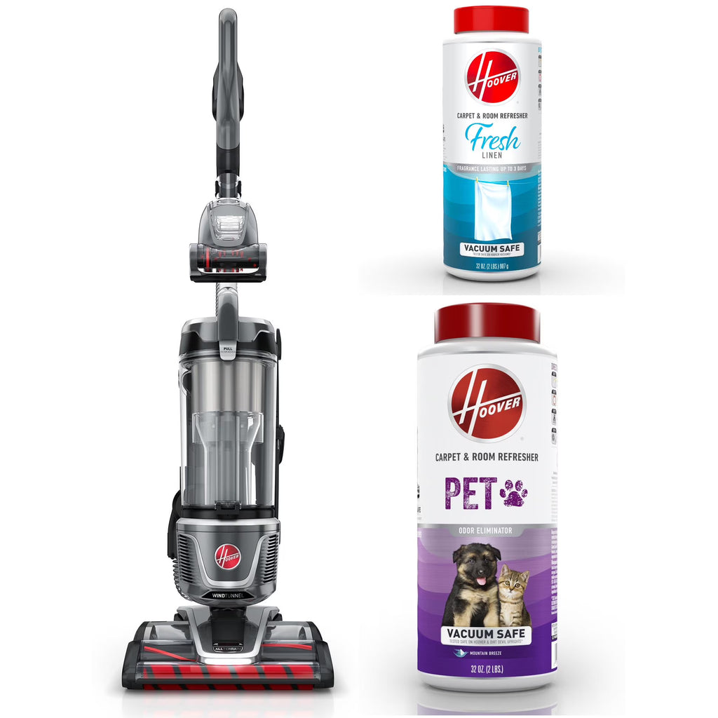 Hoover Upright Vacuum, WindTunnel All Terrain Bagless, Strong Suction, Hard Floor and Carpet, HEPA Filter, Dual Brush Rolls, and Swivel Steering UH77210V, New